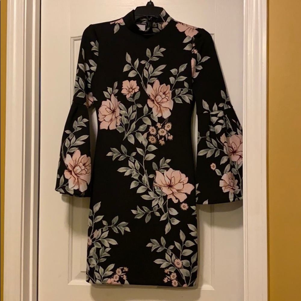 Black floral dress by guess